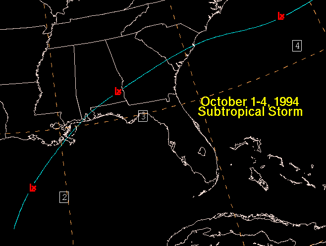 Subtropical Storm (1994) Track