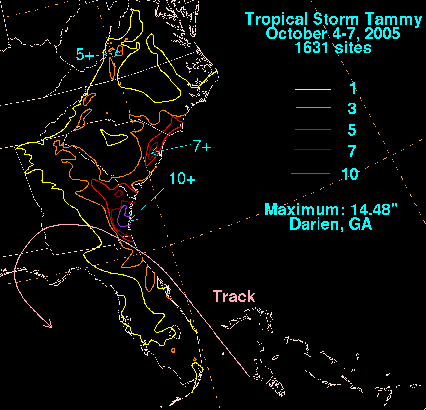 Tropical Storm Tammy (2005) Rainfall