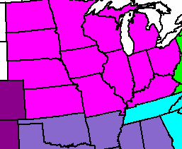 Map of the Midwest for TC Rainfall Climatology