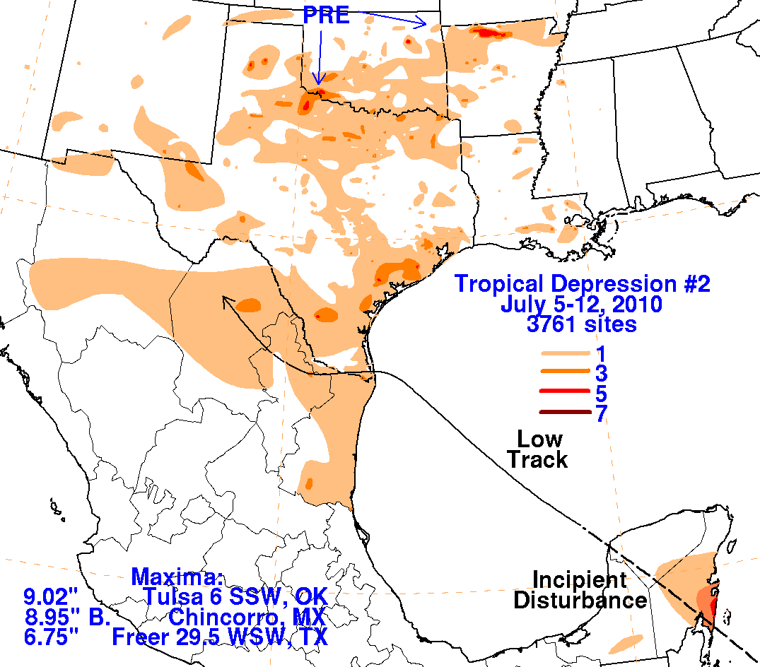 Tropical Depression Two (2010) Rainfall