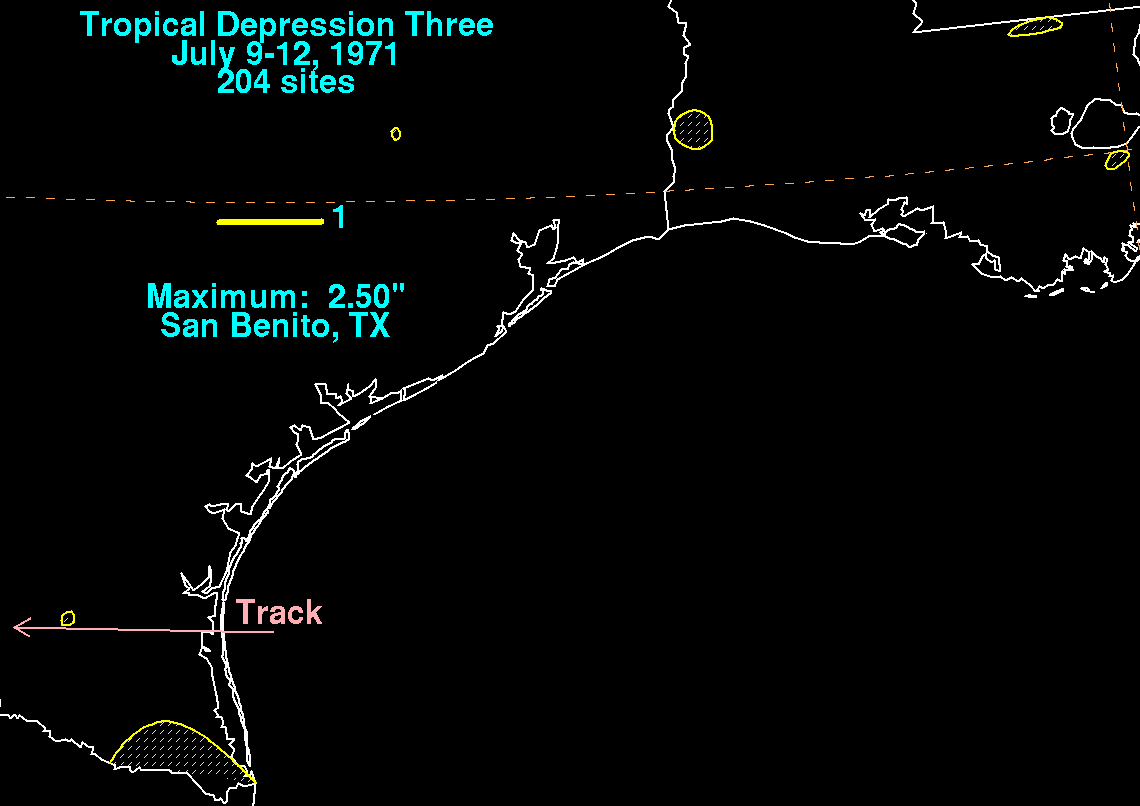 Tropical Depression Three (1971) Storm Total