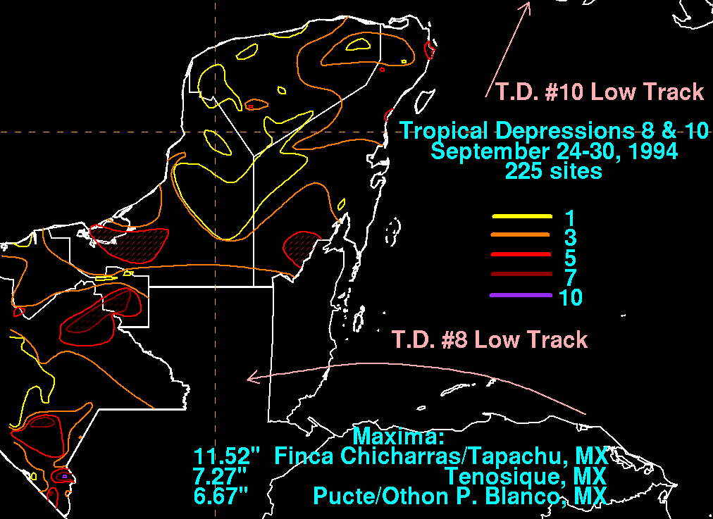T.D. 8 and 10 (1994) Rainfall