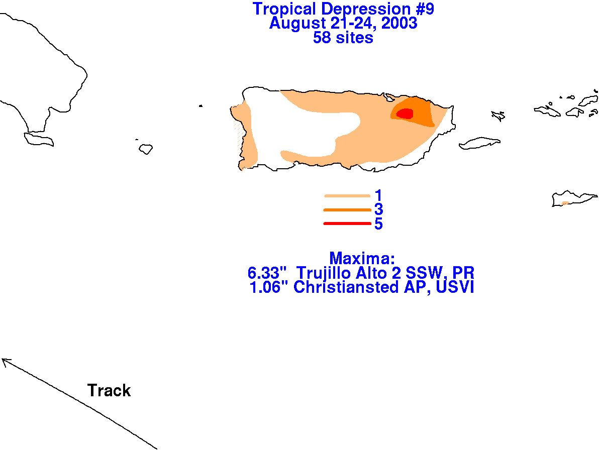 Tropical Depression Nine (2003) Rainfall