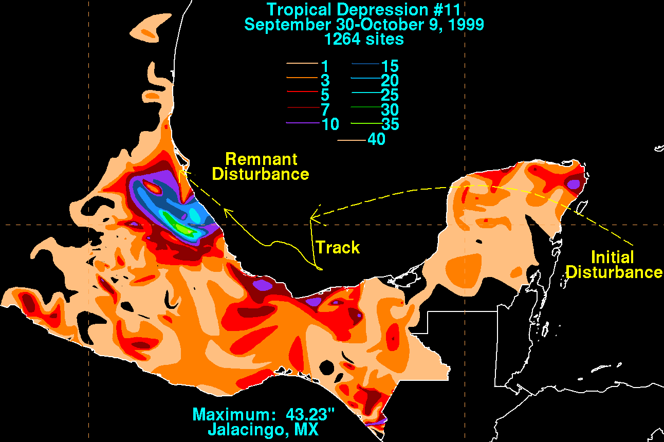 Tropical Depression #11 (1999) Rainfall