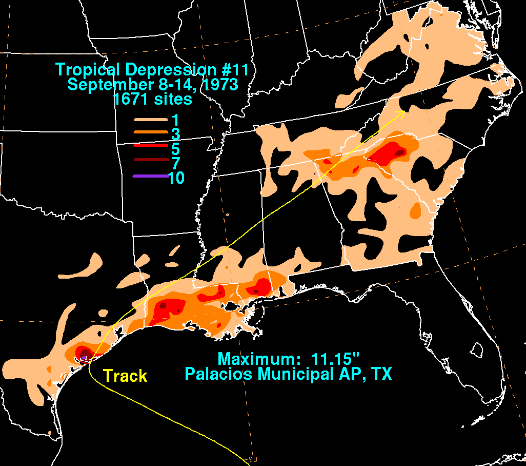 Tropical Depression #11 (1973) Storm Total