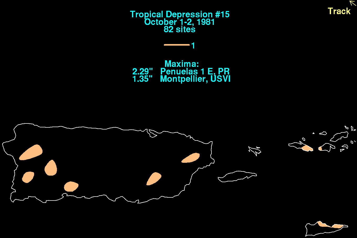 Tropical Depression Fifteen (1981) Rainfall