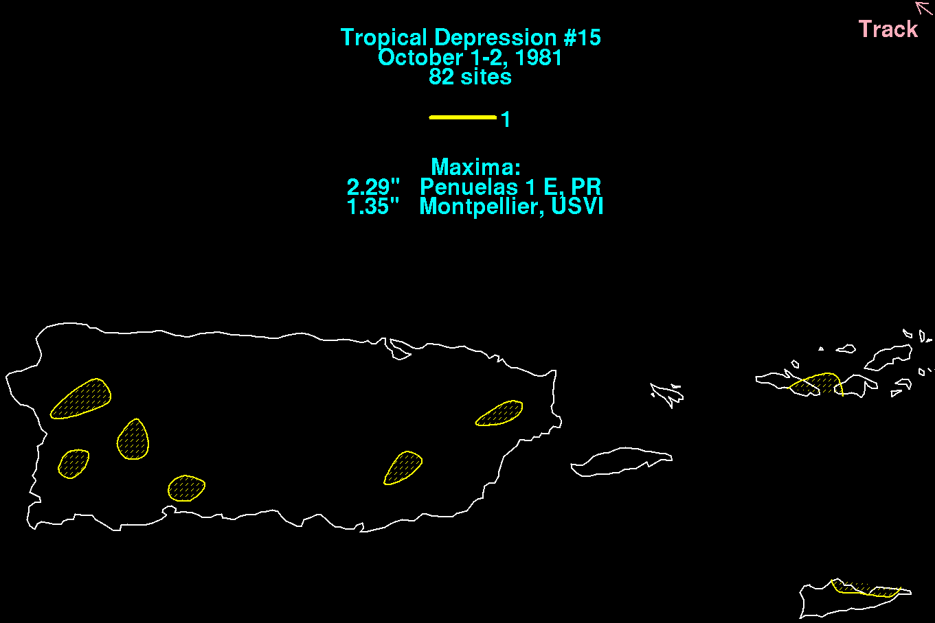 Tropical Depression Fifteen (1981) Rainfall