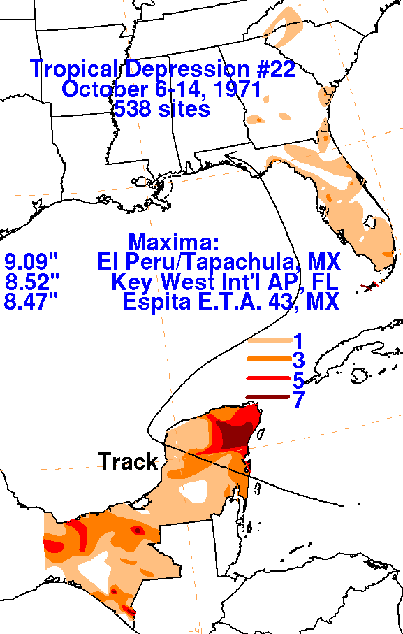 Tropical Depression #22 (1971) Storm Total