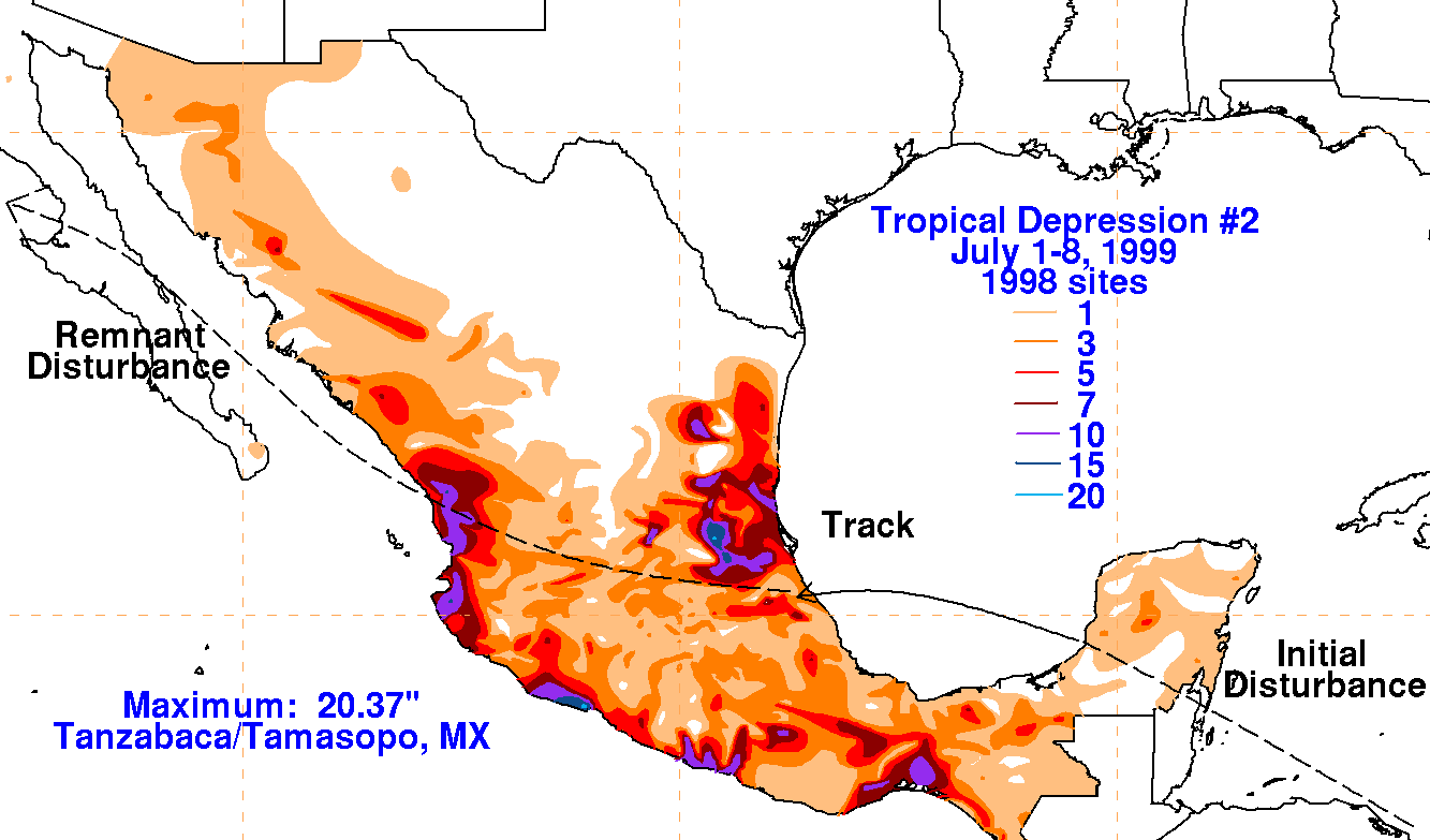 Tropical Depression #2a - July 1-8, 1999