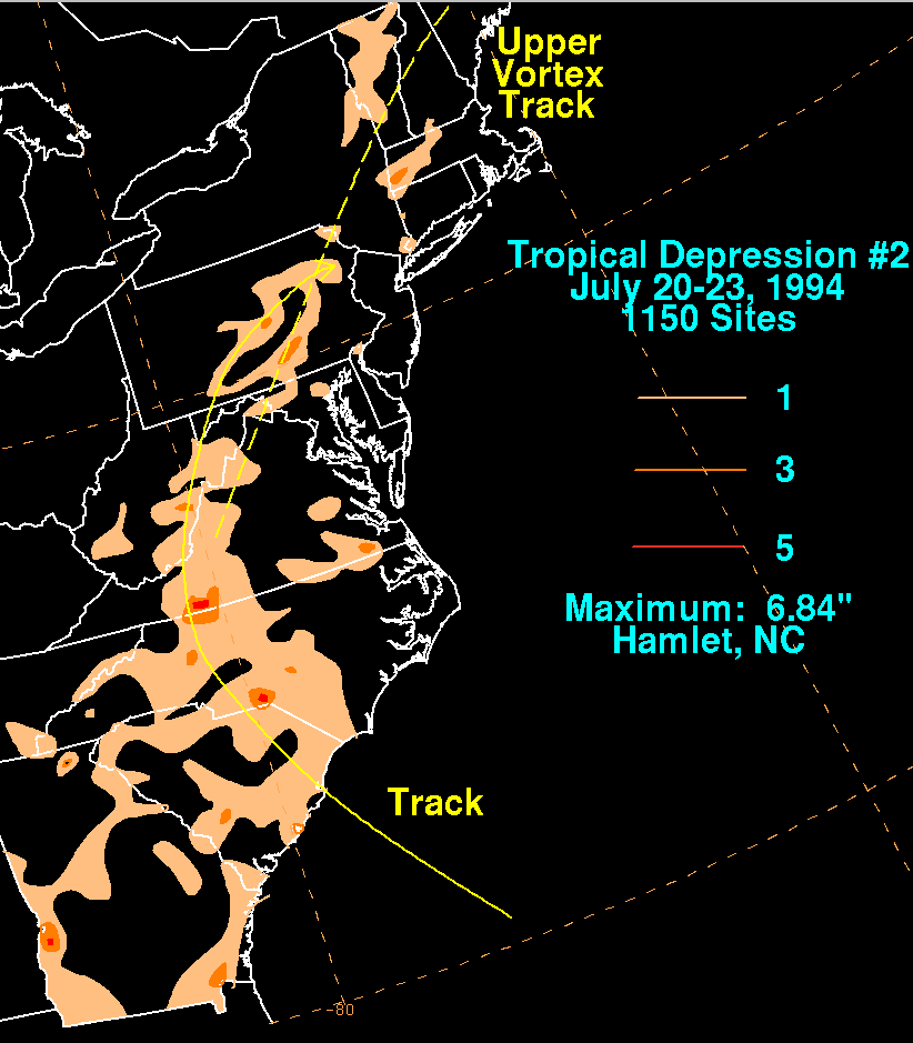 T.D. #2 of 1994 Rainfall