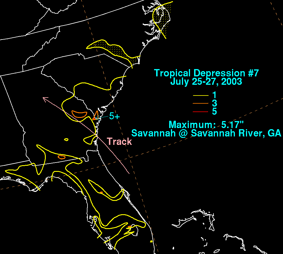 T.D. #7 of 2003 Storm Total Rainfall