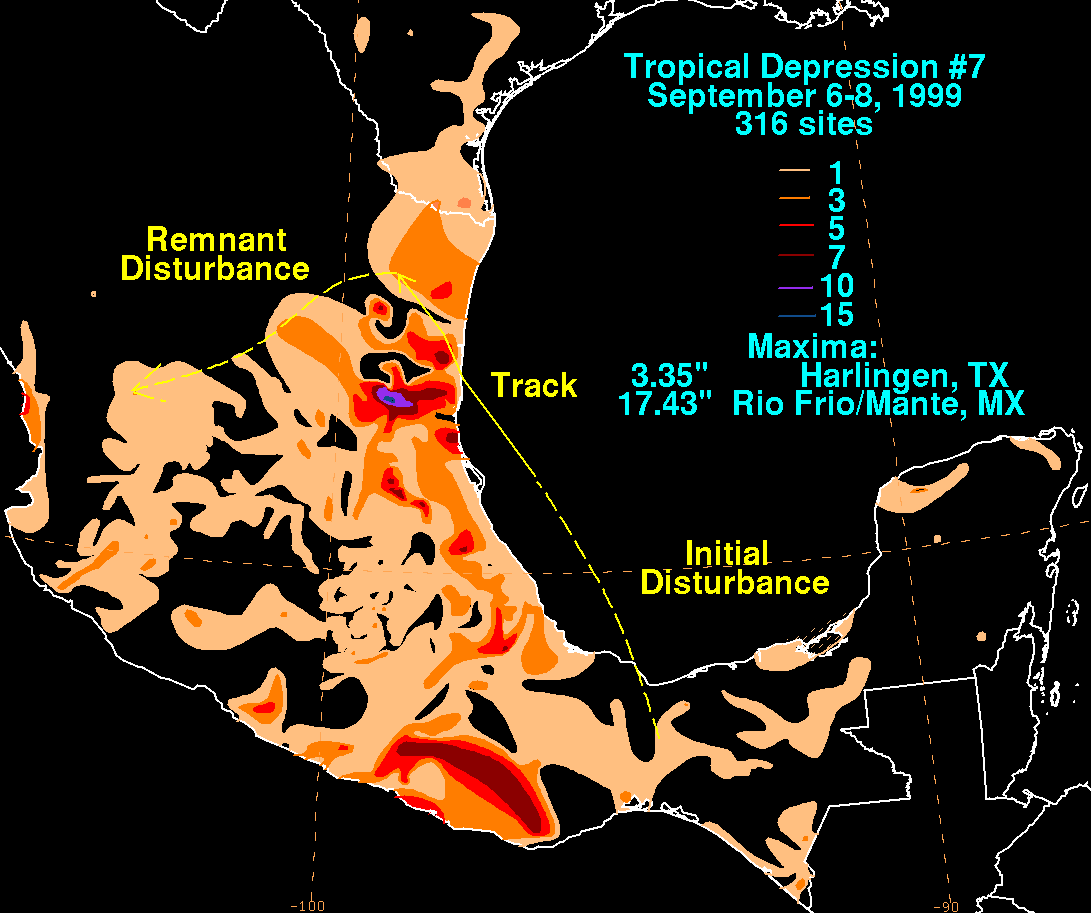 Tropical Depression #7 (1999) Rainfall