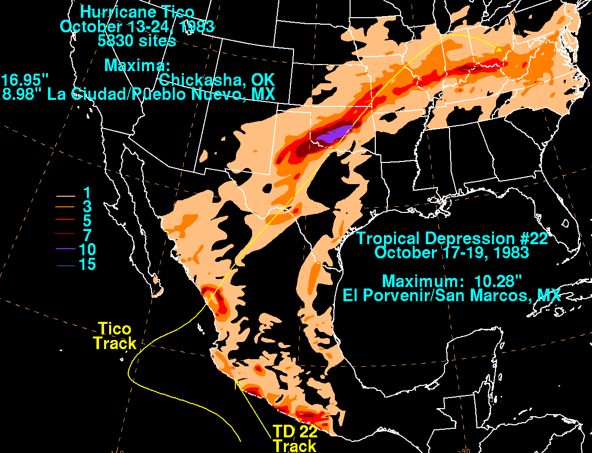 Tico (1983) Storm Total Rainfall