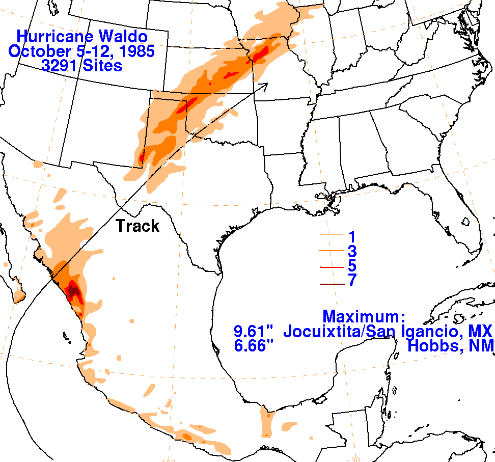 Waldo (1985) Storm Total Rainfall
