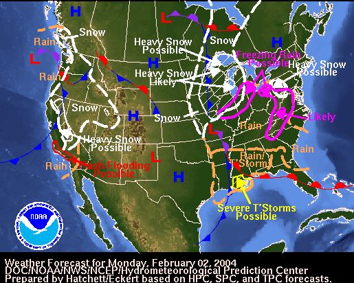 Weather Forecast for February 02, 2004