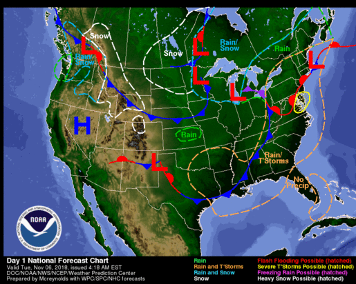 Weather Forecast for the Morning Issuance of November 06, 2018