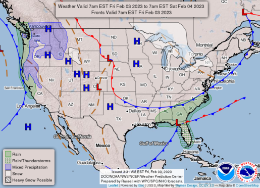 Weather Forecast for the Morning Issuance of February 03, 2023