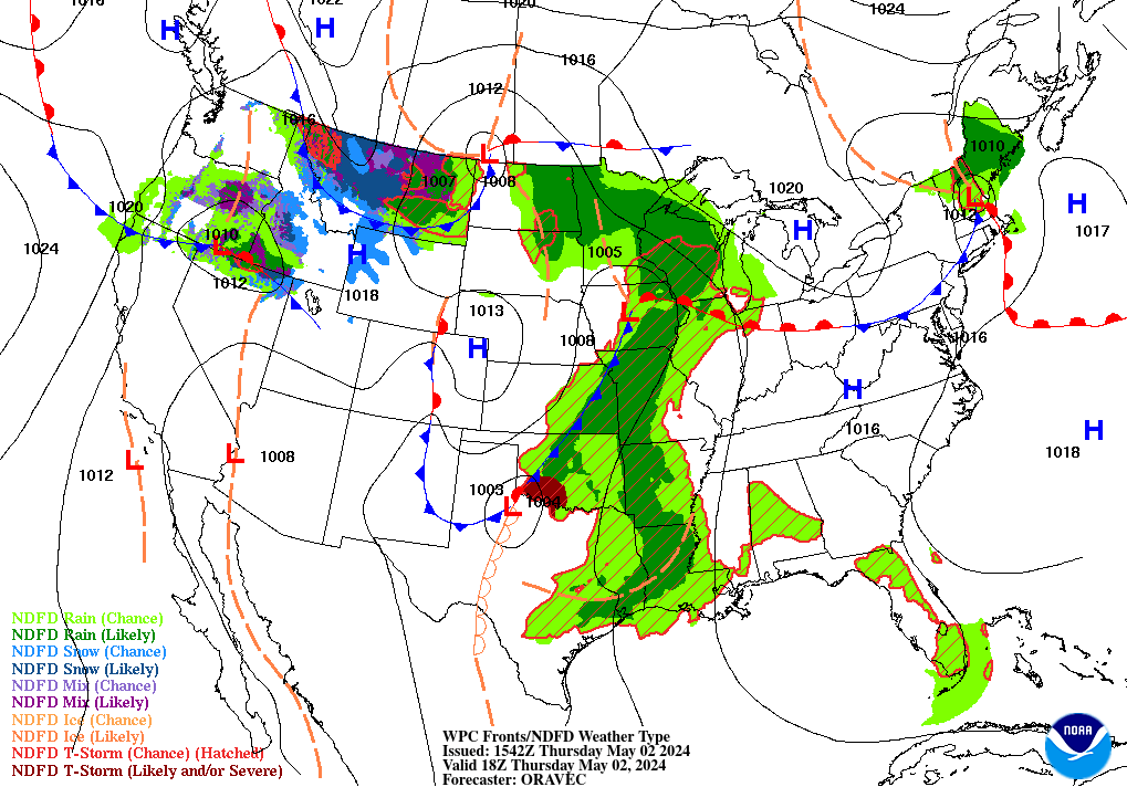 6 HR Forecast Surface Map