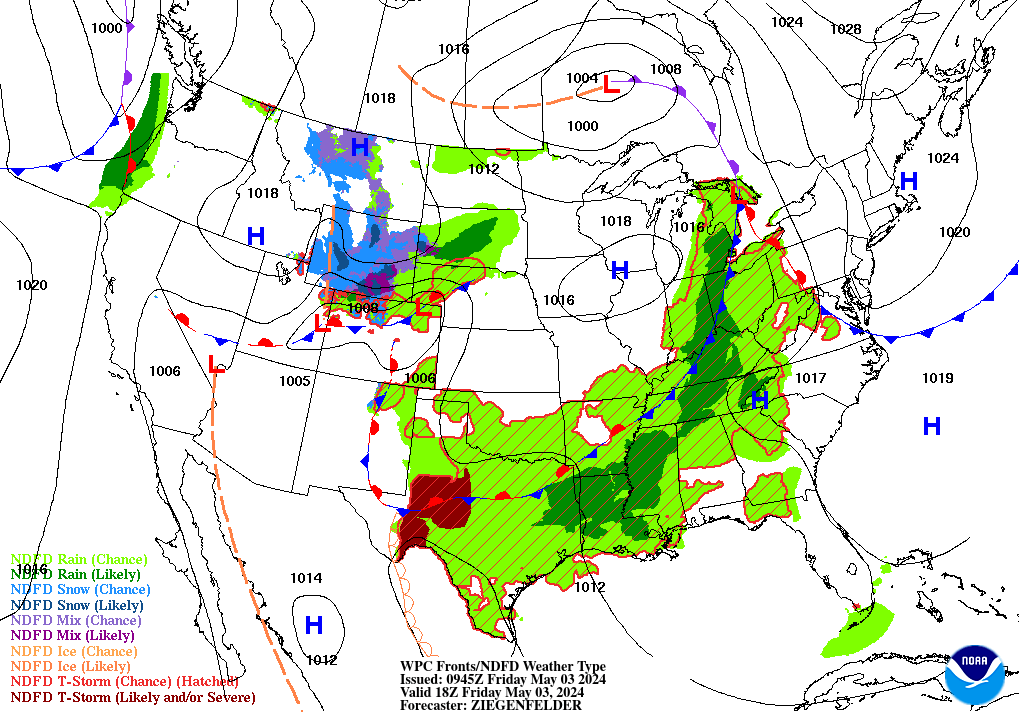 6 Hr Forecast Surface Map