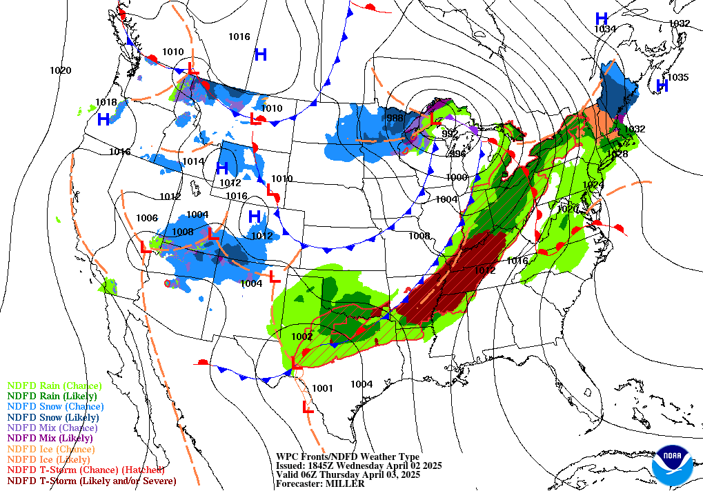 Forecast of Fronts/Pressure and Weather valid Fri 12Z