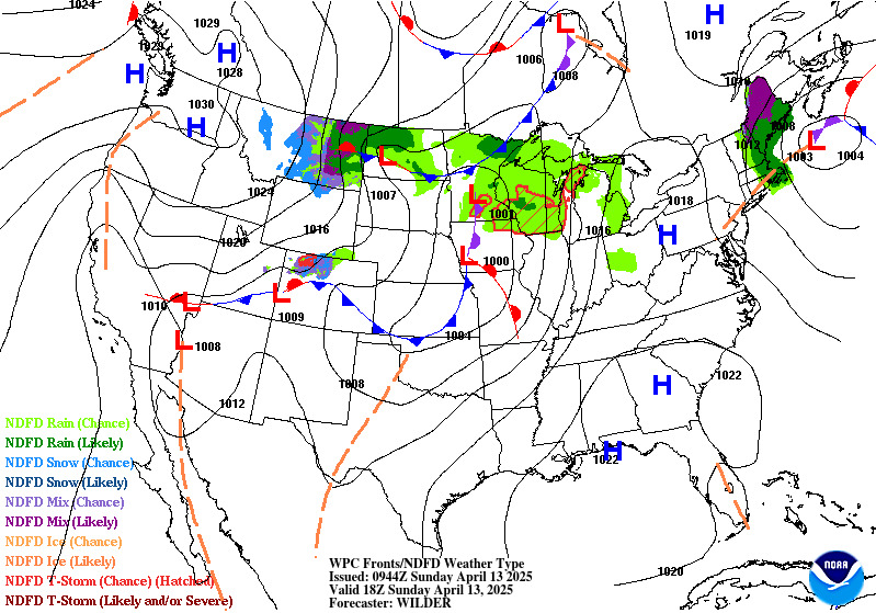 WPC's Short Range Forecasts (Days 0.5 - 2.5) - NDFD Precipitation