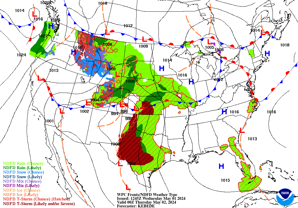 24 HR Forecast Surface Map