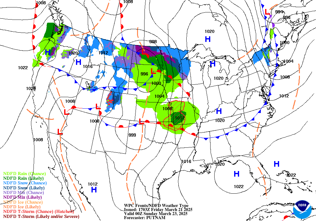 WPC's Short Range Forecasts (Days 0.5 - 2.5) - NDFD Precipitation