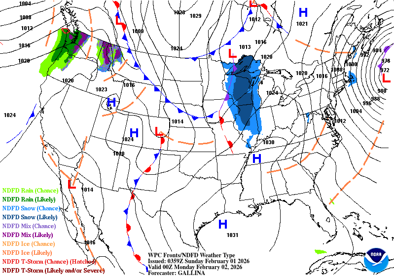 Forecast valid Monday 00Z