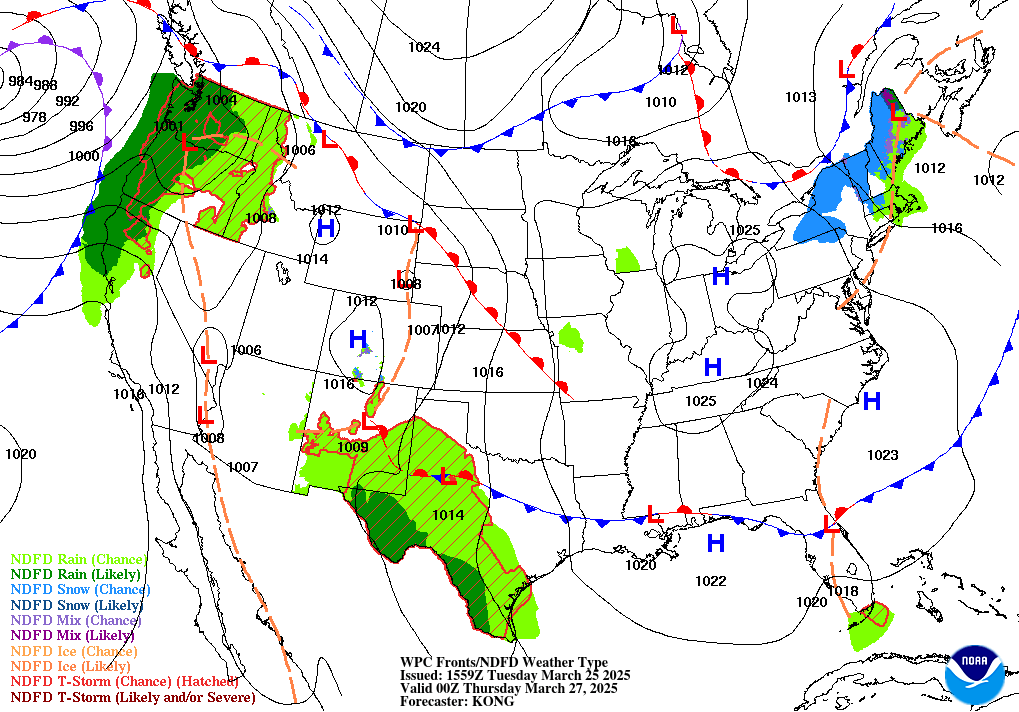 Forecast of Fronts/Pressure and Weather valid Wed 12Z