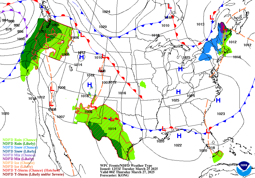 WPC's Short Range Forecasts (Days 0.5 - 2.5) - NDFD Precipitation