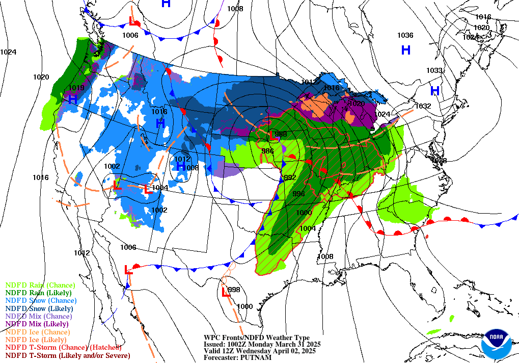 Day 3 Forecast Surface Map