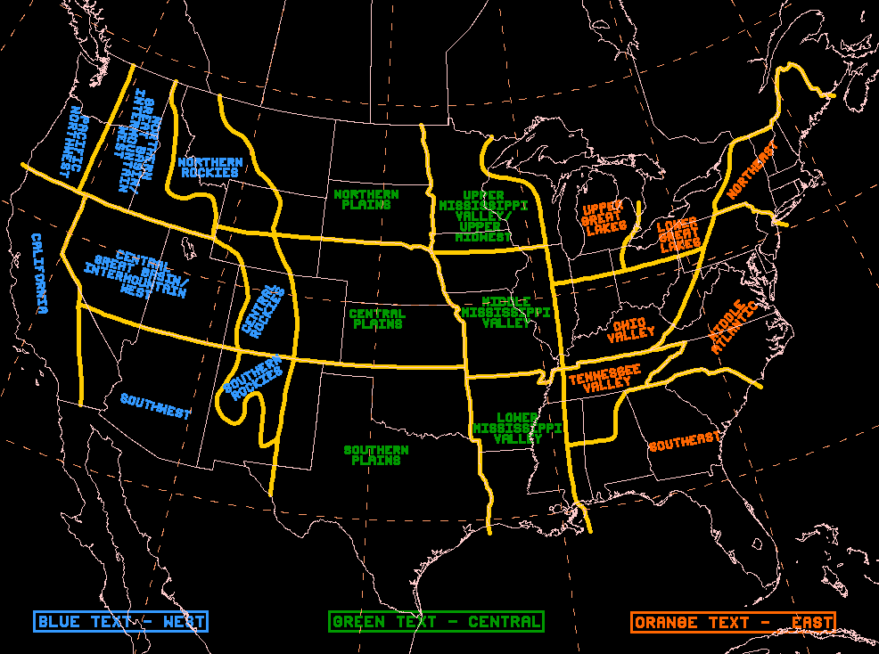 image of a good first draft, made by breaking up the USA by weather patterns, select to see larger