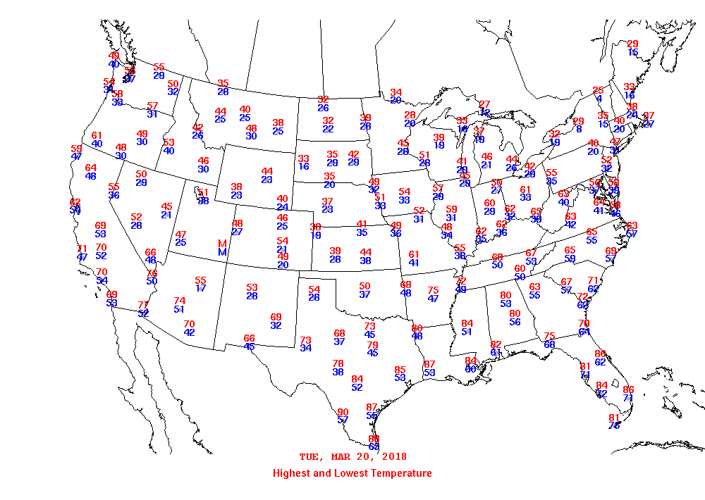 Daily Maximum and Minimum Temperature Map