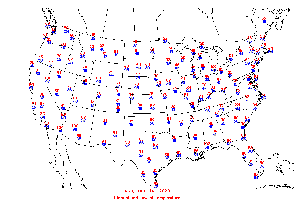 Daily Maximum and Minimum Temperature Map