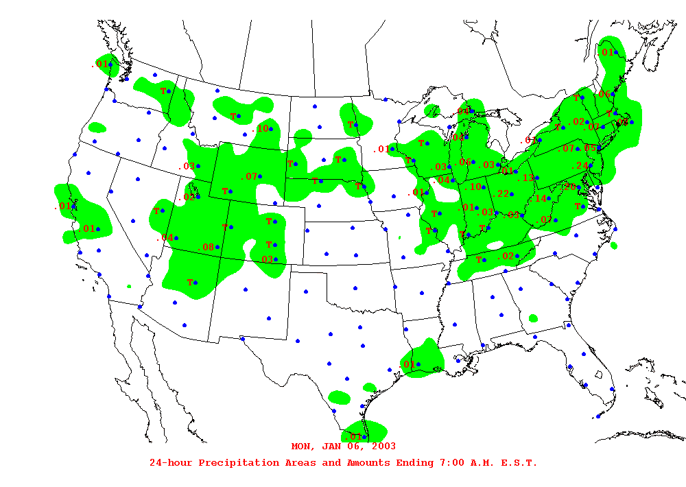 Daily 24-Hour Precipitation Total Map