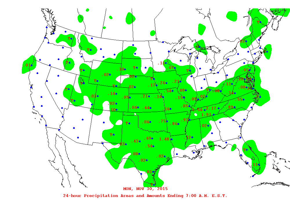 Daily 24-Hour Precipitation Total Map