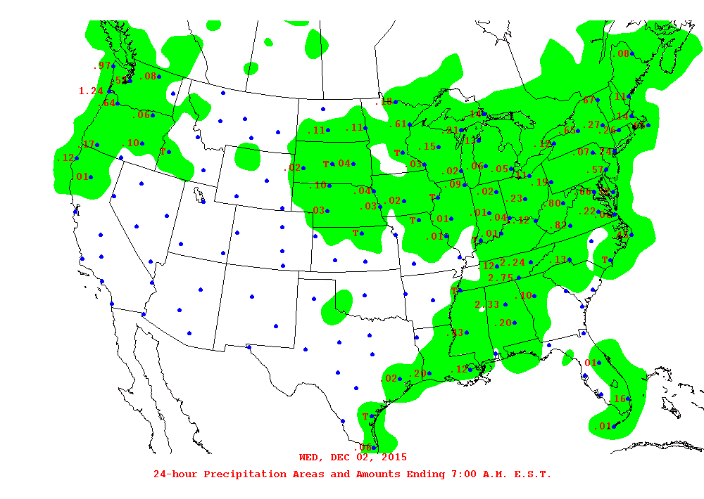 Daily 24-Hour Precipitation Total Map