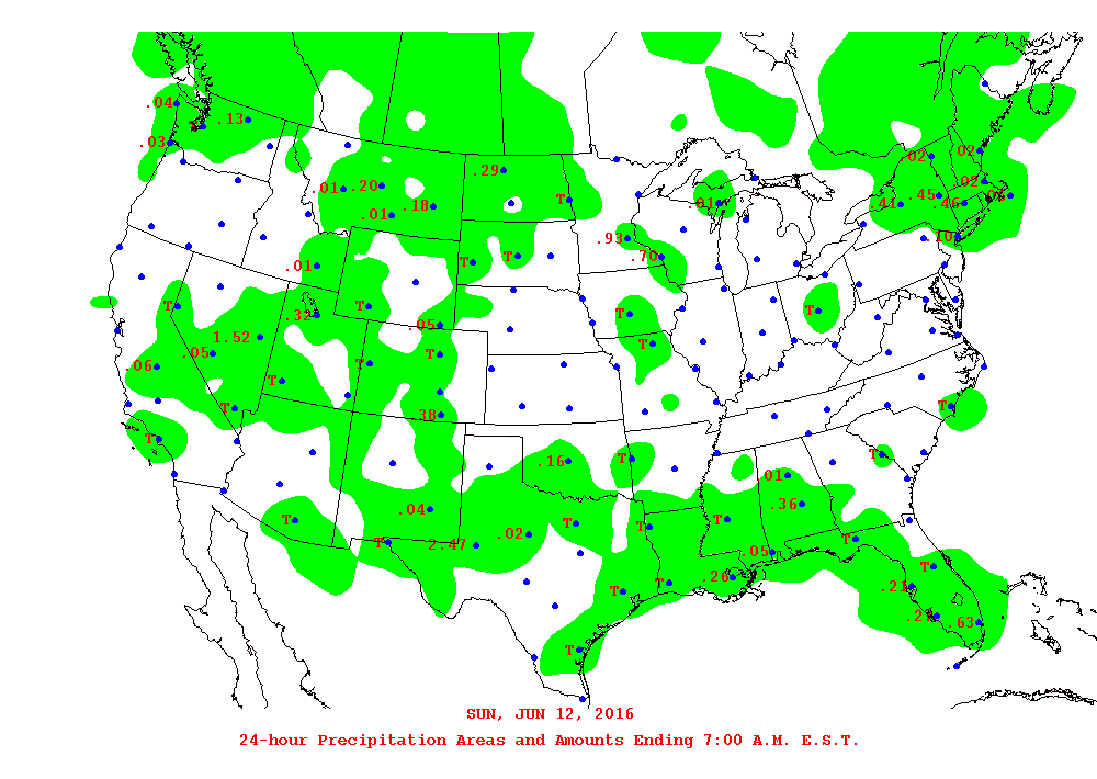 Daily 24-Hour Precipitation Total Map