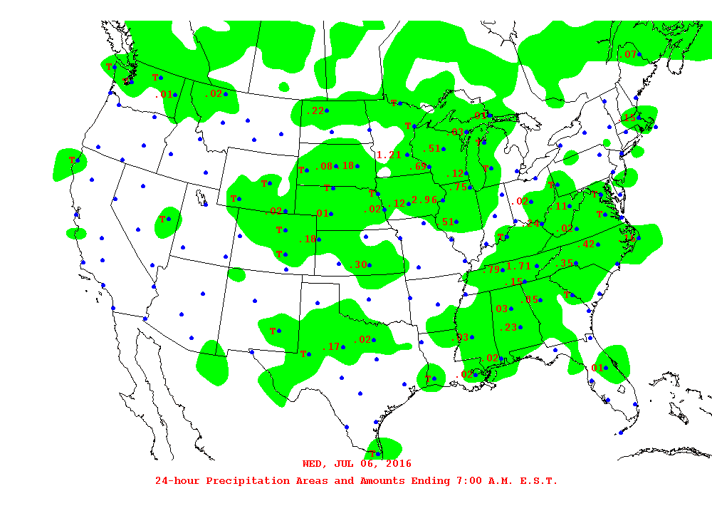 Daily 24-Hour Precipitation Total Map