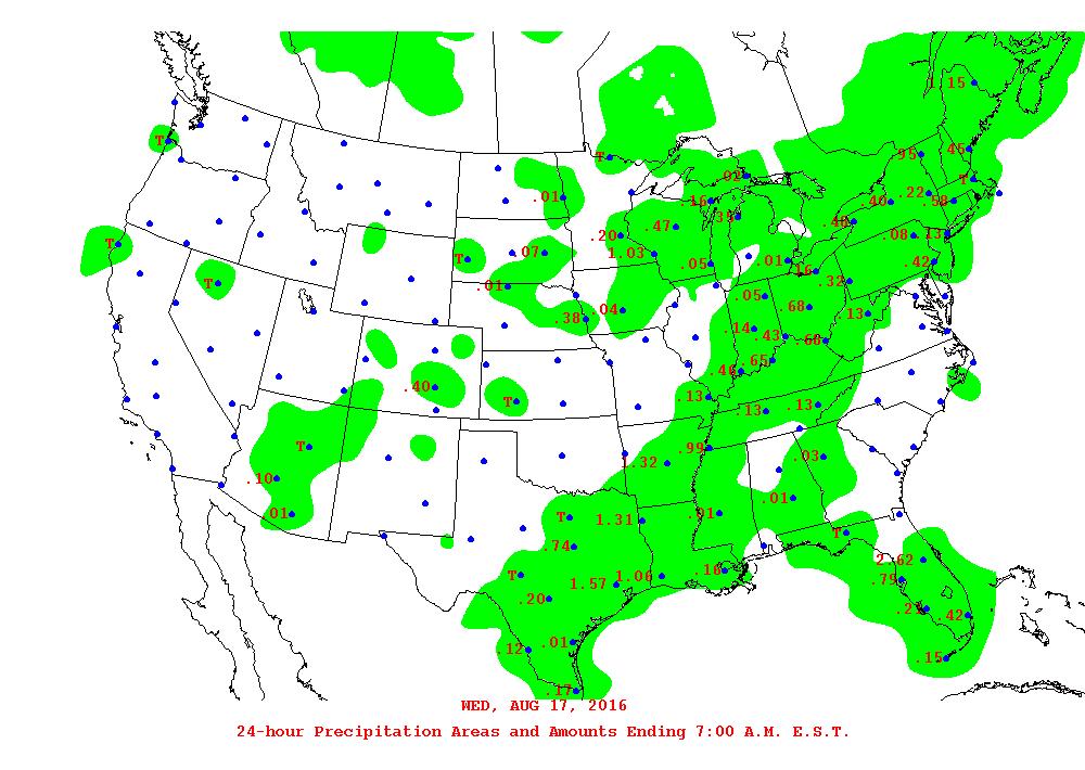 Daily 24-Hour Precipitation Total Map