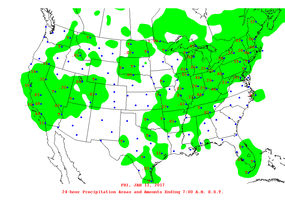 Daily 24-Hour Precipitation Total Map