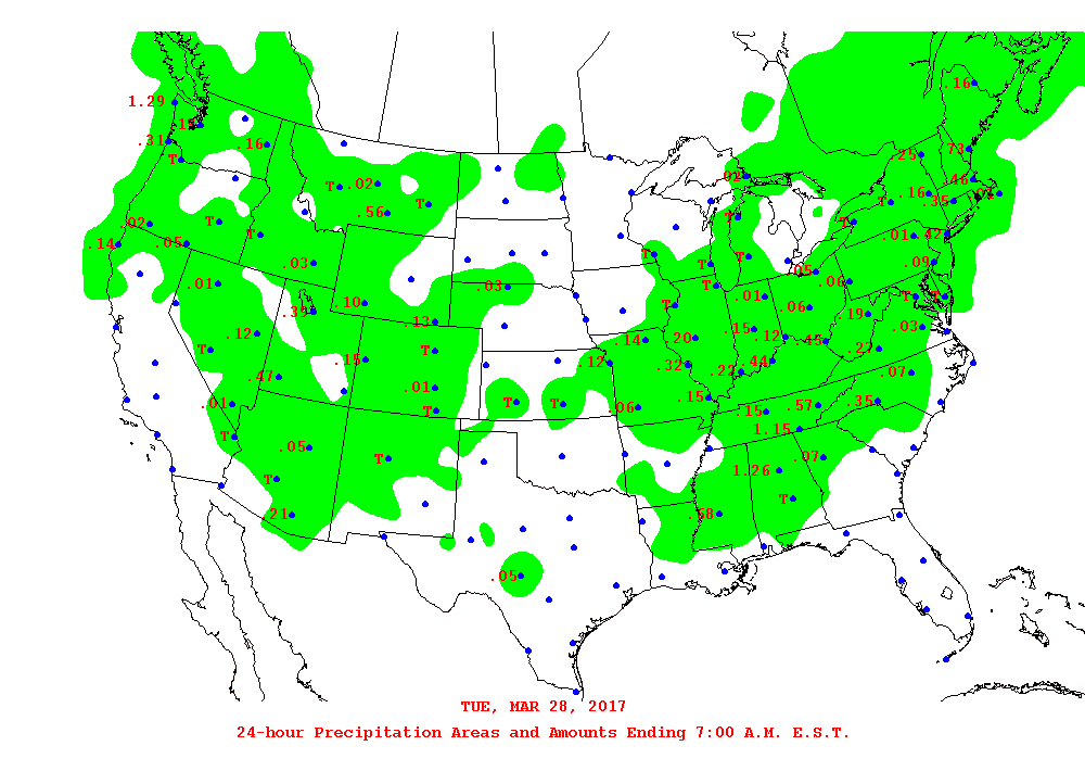 Daily 24-Hour Precipitation Total Map