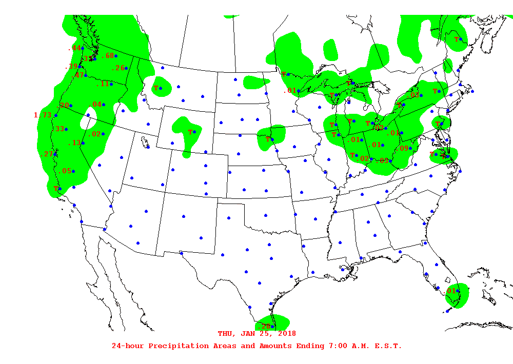 Daily 24-Hour Precipitation Total Map