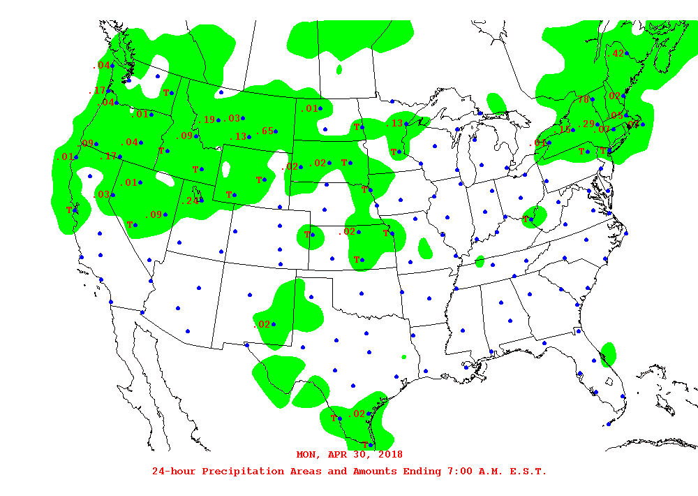 Daily 24-Hour Precipitation Total Map