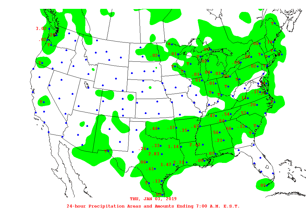 Daily 24-Hour Precipitation Total Map