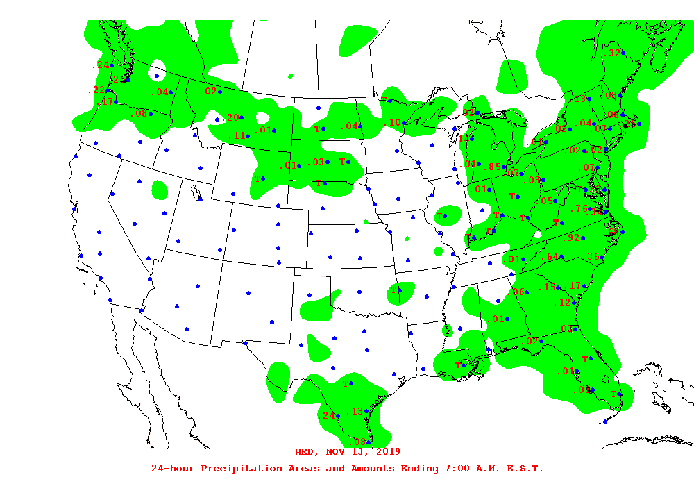 Daily 24-Hour Precipitation Total Map