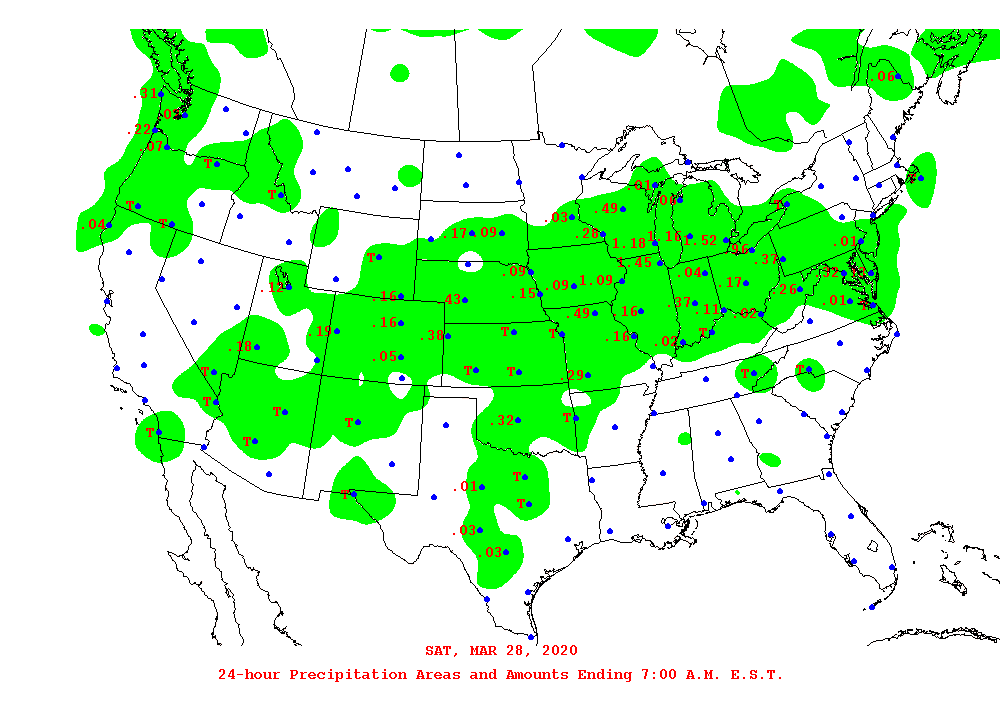 Daily 24-Hour Precipitation Total Map