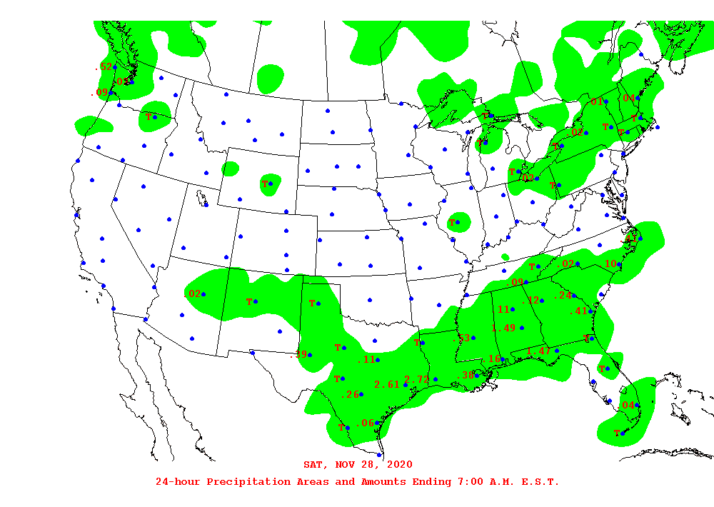 Daily 24-Hour Precipitation Total Map