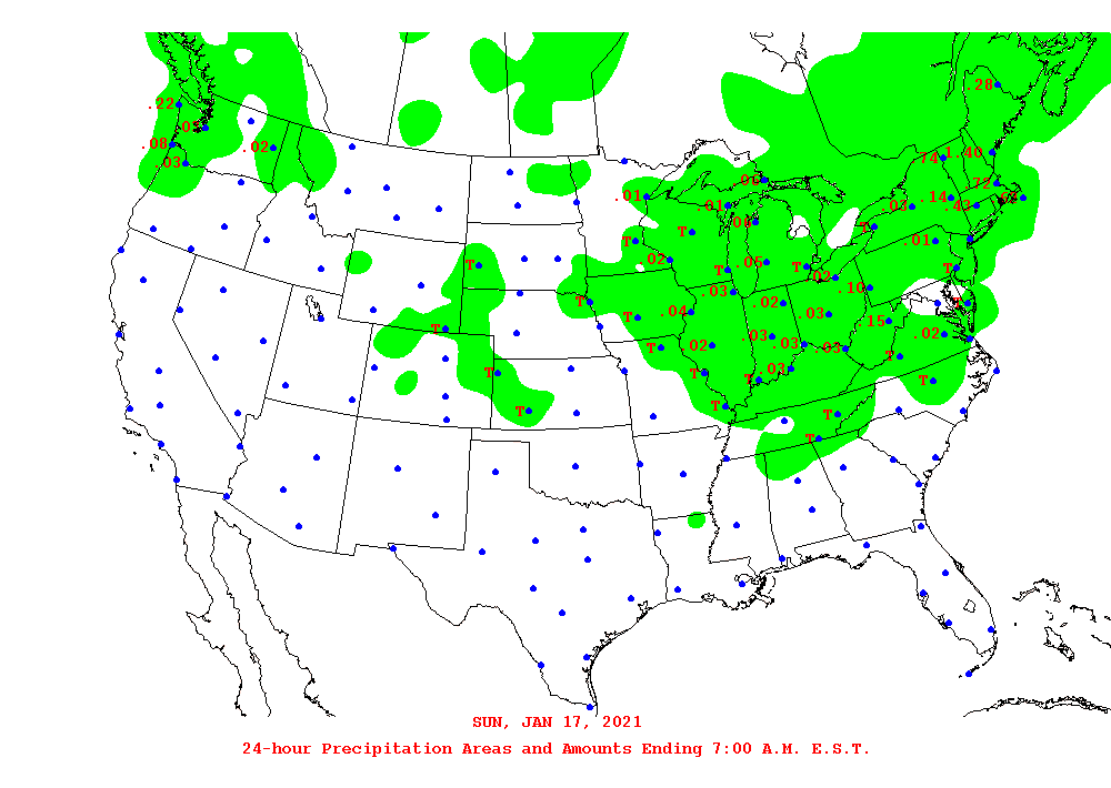 Daily 24-Hour Precipitation Total Map