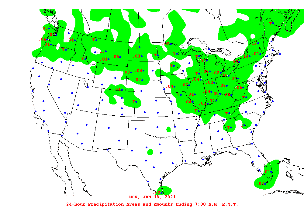 Daily 24-Hour Precipitation Total Map